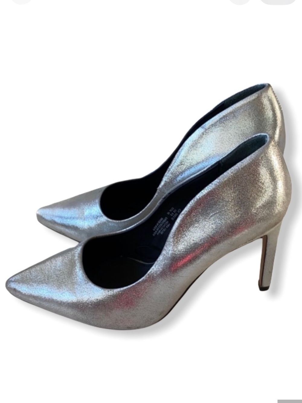 🄷&🄼 Metallic Leather heels size 8.5